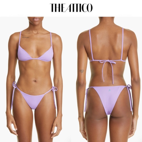 The Attico Triangle Two-Piece Swimsuit in Purple sz L - Picture 1 of 10